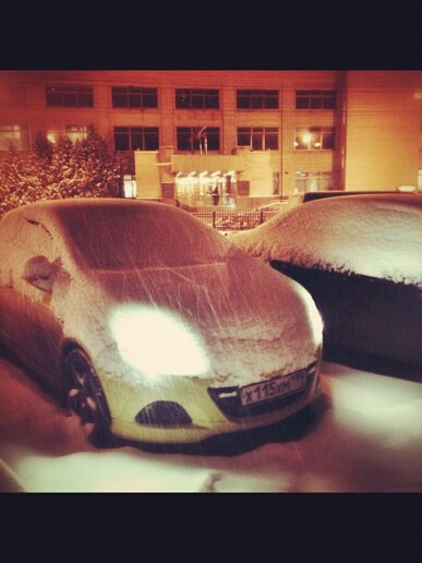 First snow in Moscow., фотограф Денис Клюев