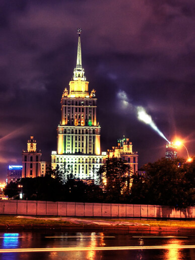 Hotel «Ukraina» at Night, Moscow, фотограф Денис Клюев