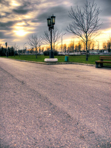 Road and Yellow Sunset, фотограф Денис Клюев